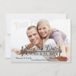 Curl Bar and Weights Photo Save the Date