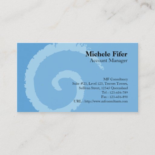 Customizable Curl Blue Business Card
