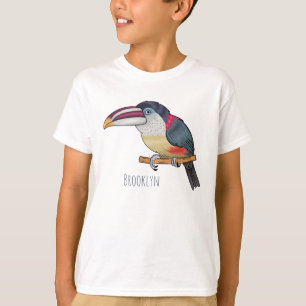 Curl crested aracari bird cartoon illustration  T-Shirt