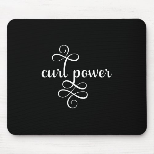 Curl Power Black and White Curly Hair Mouse Pad