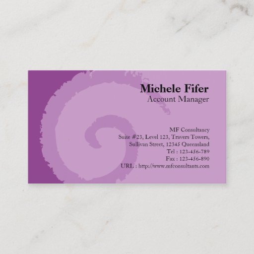 Customizable Curl Purple Business Card