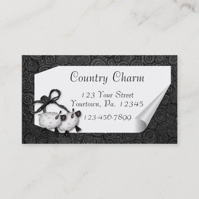 Curl Tag Sheep Business Card (Front)