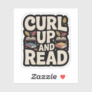Curl Up and Read Cozy Autumn Book Sticker