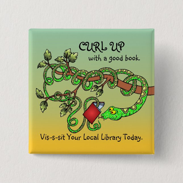 Curl Up With A Good Book Button (Front)