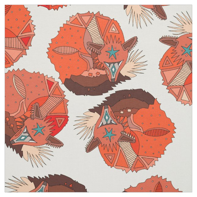 curled fox polka ivory fabric (Swatch)