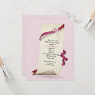 Curled Paper For 69th Birthday Party Invitation