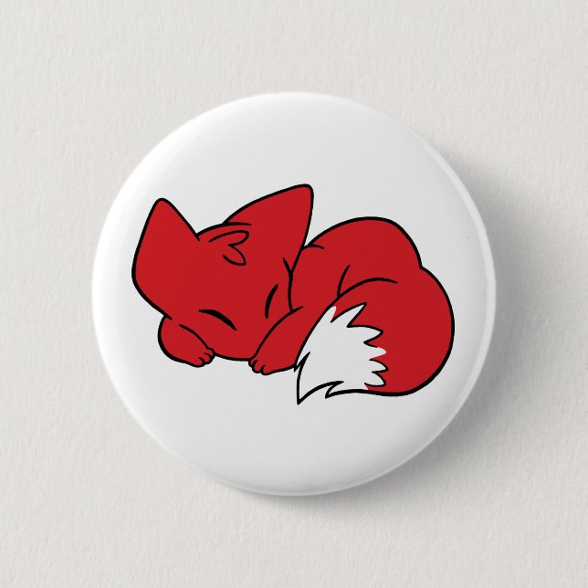 Curled Sleeping Fox Button (Front)