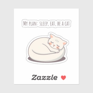 Curled Up Cat Sticker
