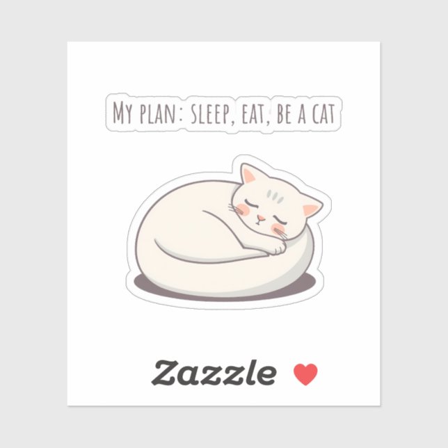 Curled Up Cat Sticker (Sheet)