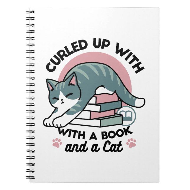 Curled Up with a Book and a Cat - Cozy Cat Reading (Front)