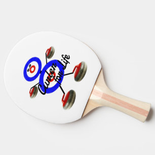 Curler for Life Curling Cartoon Ping Pong Paddle