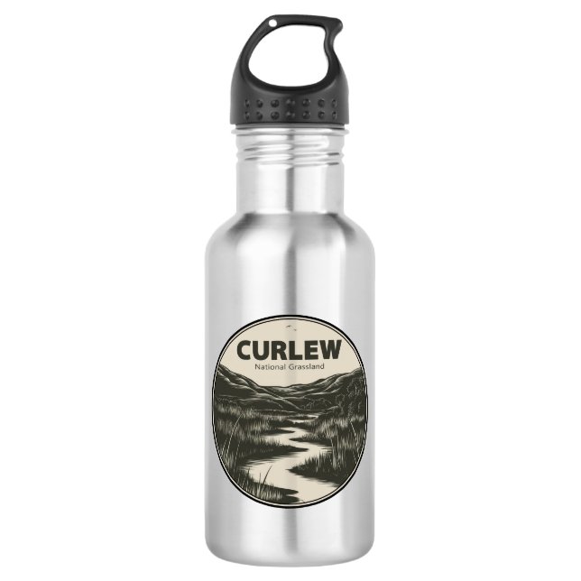 Curlew National Grassland Idaho Stream Stainless Steel Water Bottle (Front)