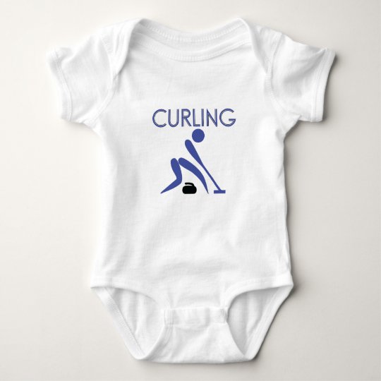 Curling2 - Universal Sport Of Curling Symbol Baby Bodysuit