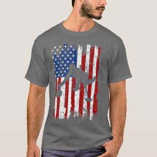 Curling American Flag 4th Of July Patriotic T-Shirt