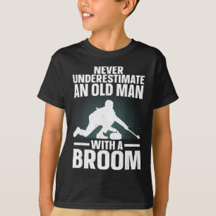 Curling Art For Grandpa Men Curling Srt Curling Lo T-Shirt