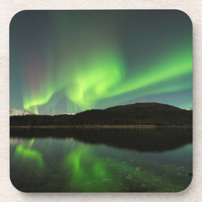 Curling Aurora Beverage Coaster (Front)