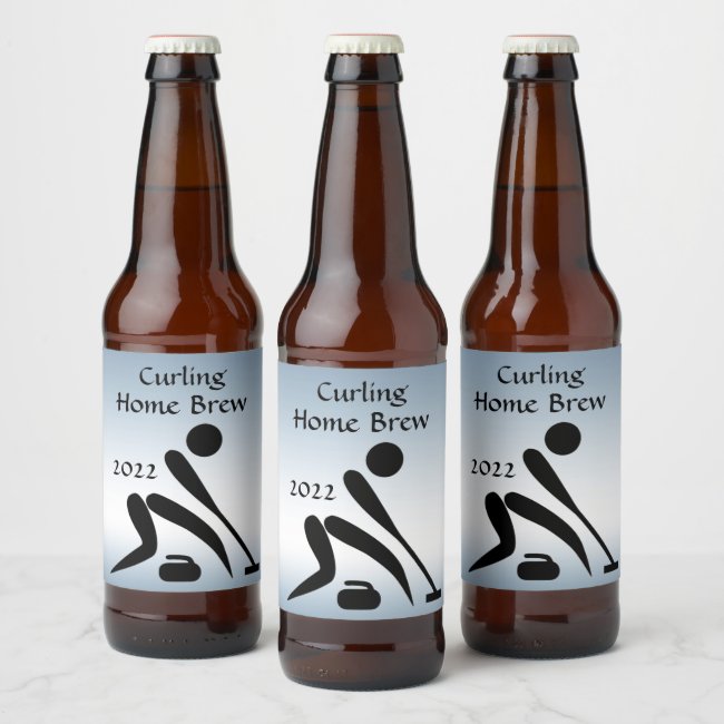Curling Blue Beer Label