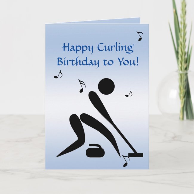 Curling Blue Musical Birthday Card