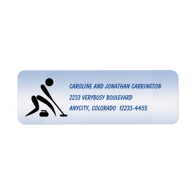 Curling Blue Return Address Labels