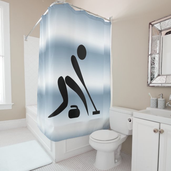 Curling Blue Shower Curtain