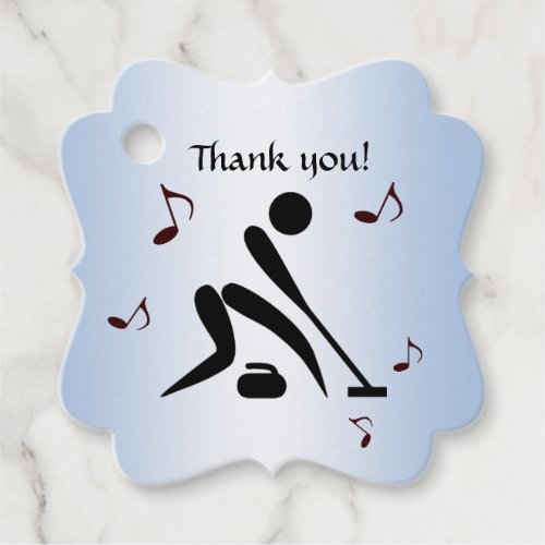 Curling Blue Thank You Favor Tags