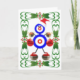Curling Cartoon Christmas Holiday Card