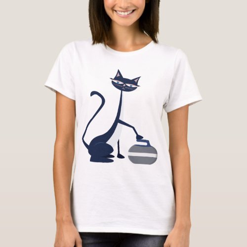 Curling cat T_Shirt