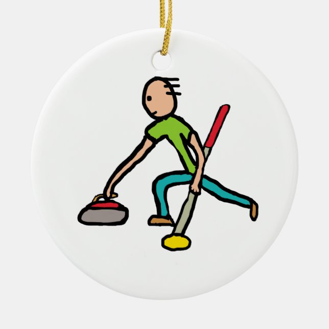 Curling Ceramic Ornament (Front)