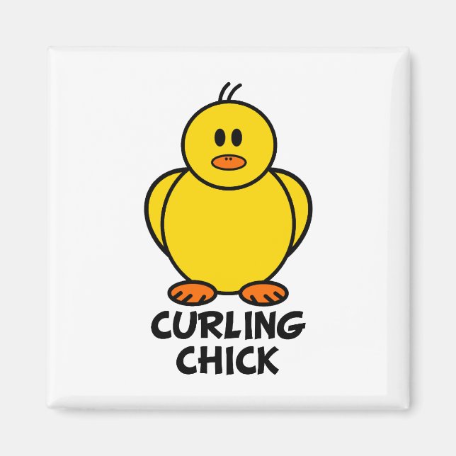 Curling Chick Magnet (Front)
