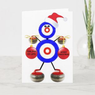 Curling Christmas Holiday Card