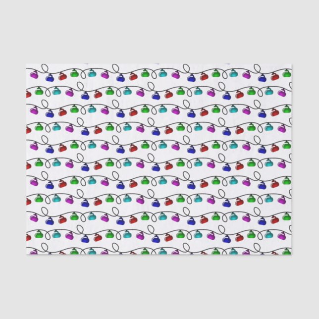 Curling Christmas Lights Tissue Paper (Front)