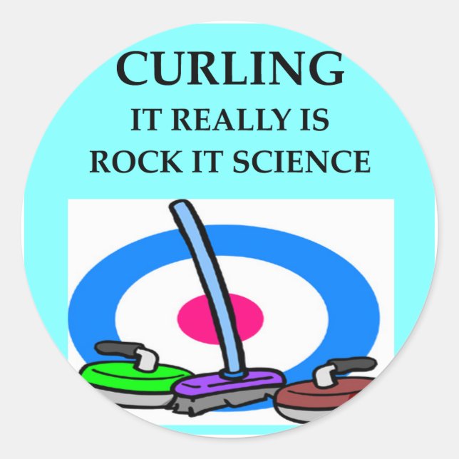 CURLING CLASSIC ROUND STICKER (Front)