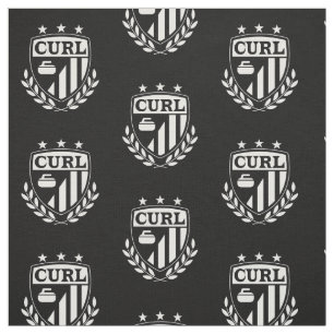 Curling Crest Fabric - Black and White