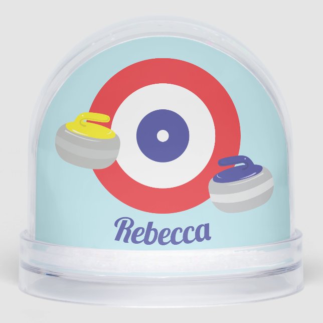Curling Curler Ice Sport Snow Globe (Front)