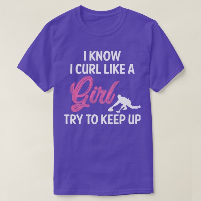 Curling Curling Girl T-Shirt (Design Front)