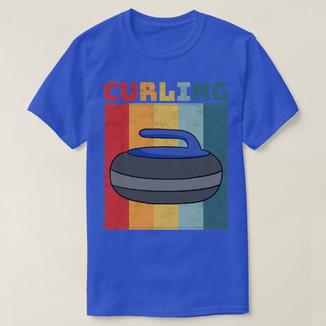 curling curling stick shooting stick shooter retro T-Shirt (Design Front)