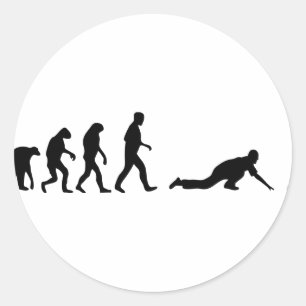 curling evolution classic round sticker