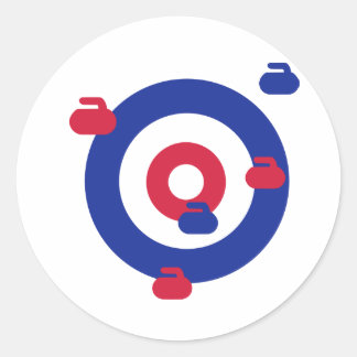 Curling field target classic round sticker