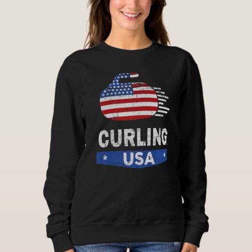 Curling  For Men Women Curling Players Usa  2 Sweatshirt