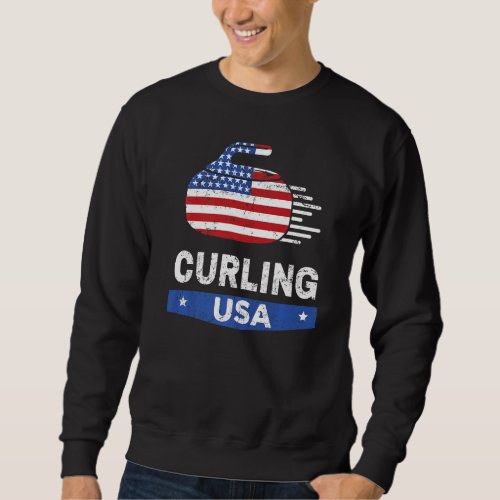 Curling  For Men Women Curling Players Usa  2 Sweatshirt