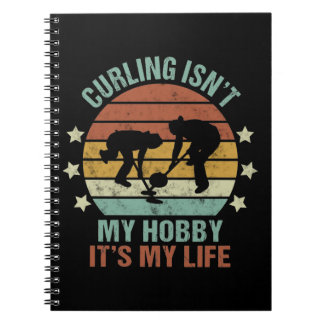 Curling Funny Sayings Ice Sports Retro Vintage Notebook