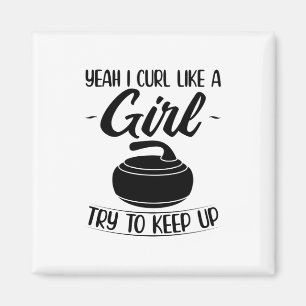 Curling gifts for girls Curler Sports Team Coach Magnet