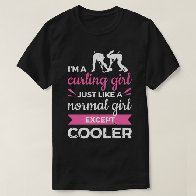 Curling Girl Ice Curling Winter Sports T-Shirt (Design Front)