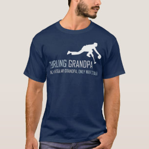 Curling Grandpa Funny Curler Sled Gift T-Shirt