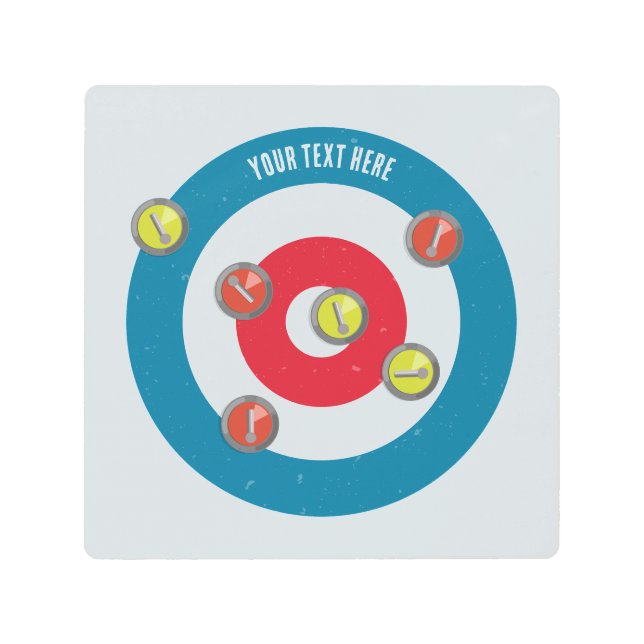 curling House and curling stones top view Metal Print (Front)