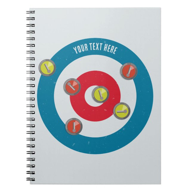 curling House and curling stones top view Notebook (Front)
