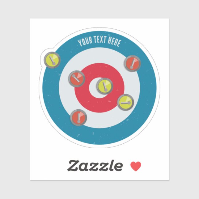 curling House and curling stones top view Sticker (Sheet)