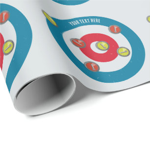 curling House and curling stones top view Wrapping Paper