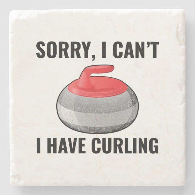 Curling Ice sport Stone Broom Stone Coaster (Front)