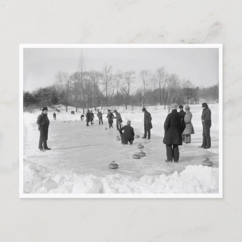 Curling in Central Park New York Postcard